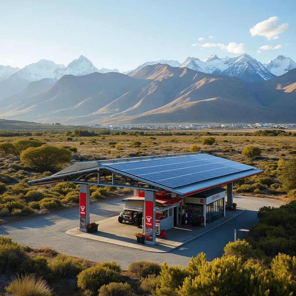Estación ecológica con paneles solares